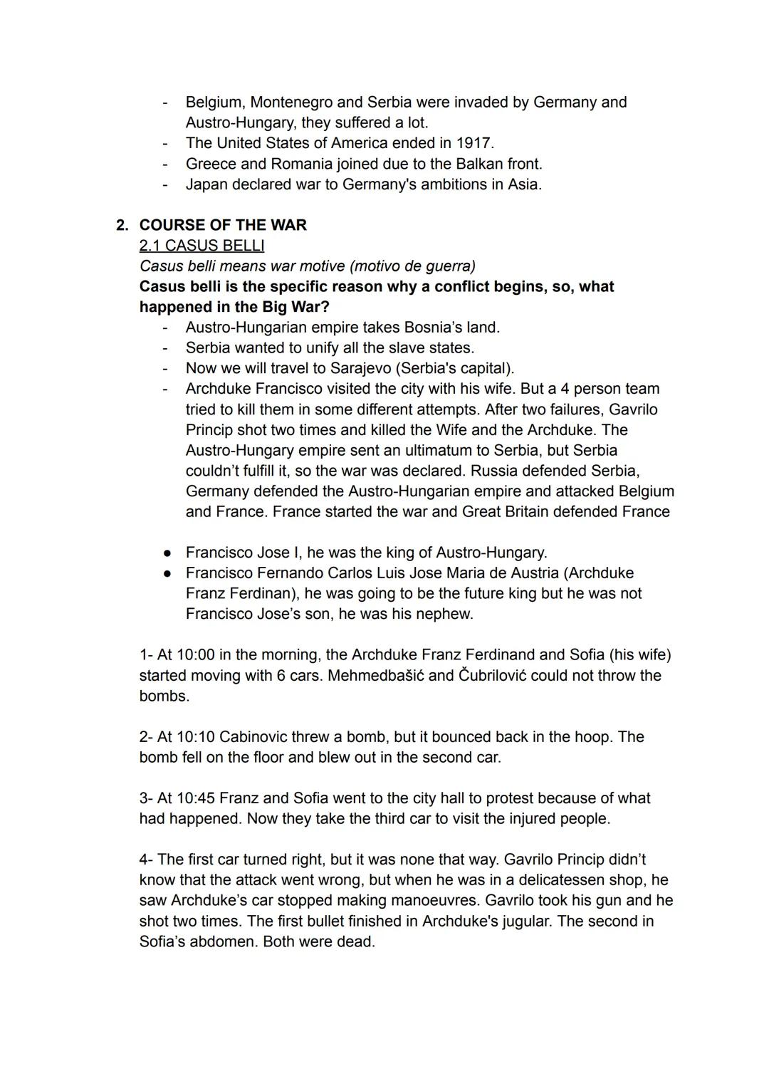 UNIT 5 FIRST WORLD WAR
1. ALLIANCES
1.1 CAUSES
Nationalist rivalries
Germany VS France → They were the biggest industrial
powered countries.