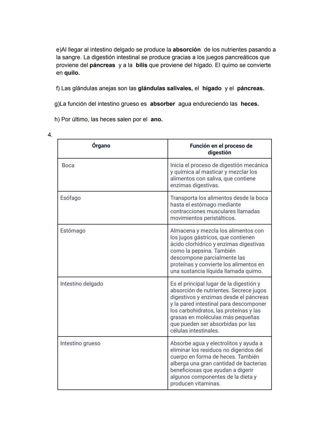 Ficha 3: APARATO DIGESTIVO, RESPIRATORIO, CIRCULATORIO Y EXCRETOR
1. ¿Cuáles son los aparatos implicados en realizar la función de nutrición