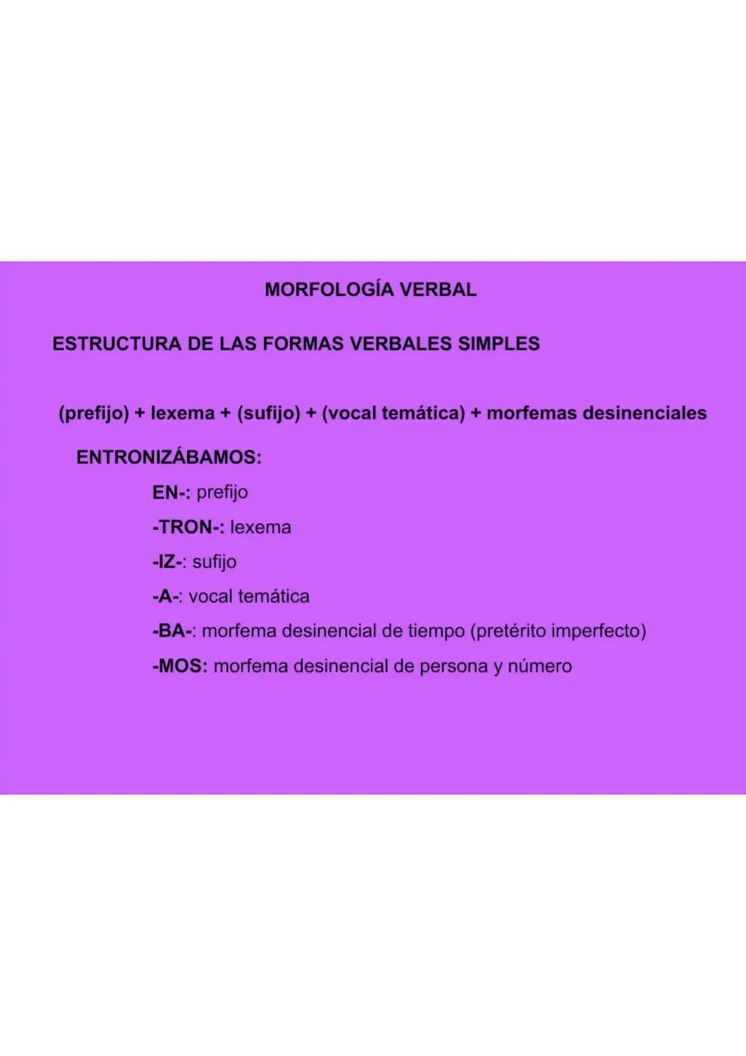 Ejercicios de morfología resueltos.
Para facilitaros la comprensión y asimilación de los conceptos, os he distribuido los
verbos según sean 
