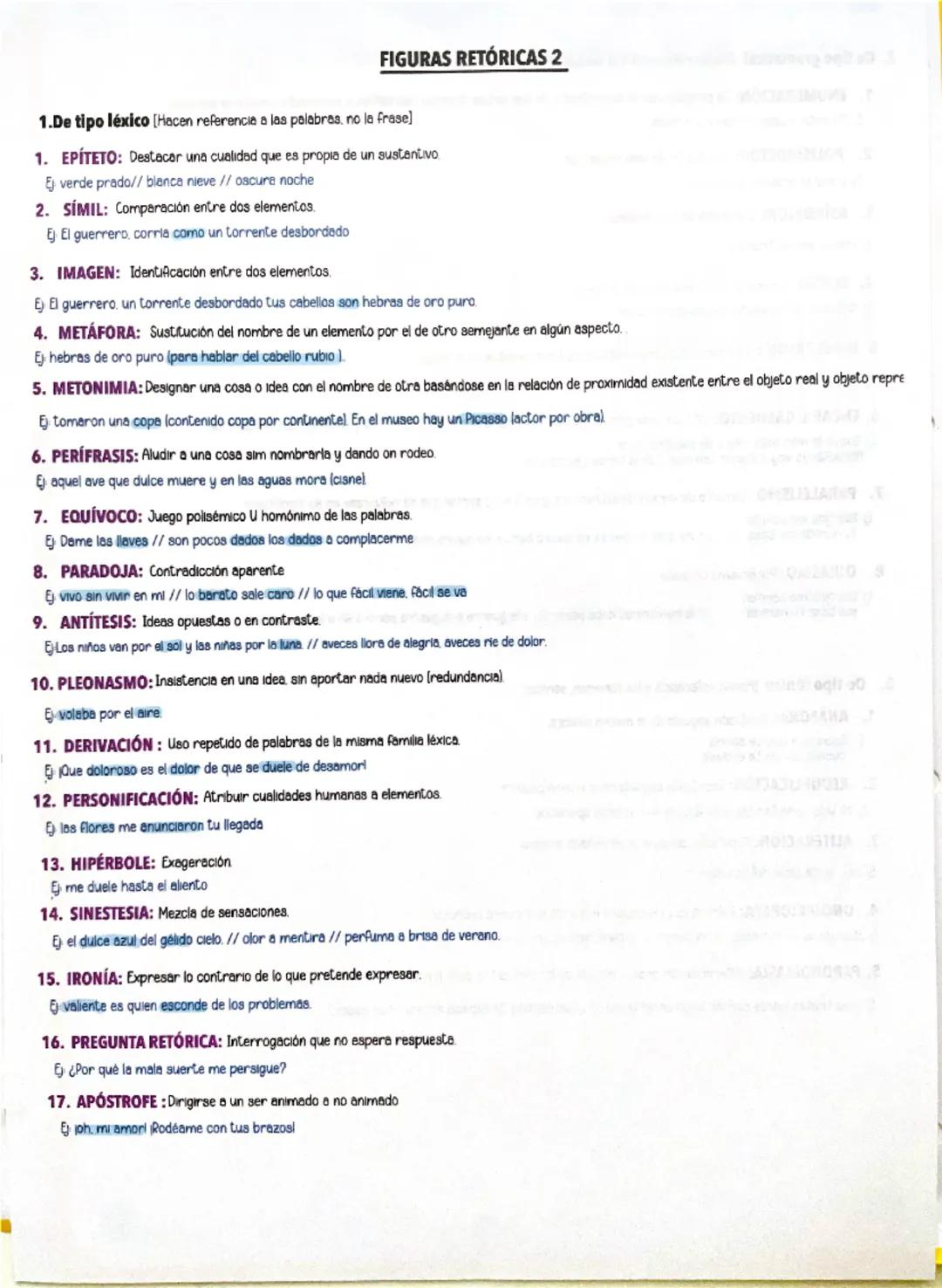 Figuras Retóricas para Estudiantes de 2ºESO