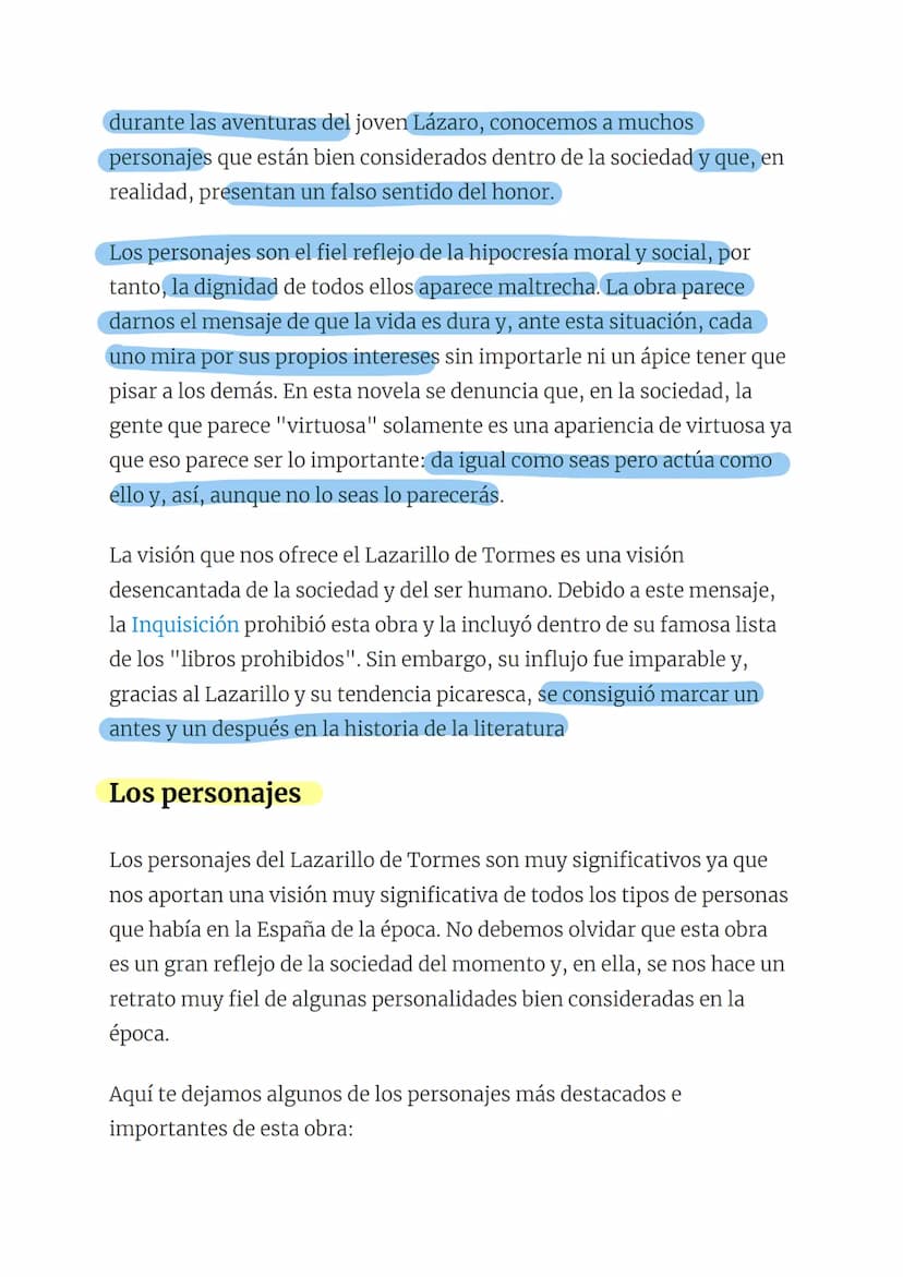 Lazarillo de tormes
Esta novela se incluye dentro del género de la picaresca y nos relata la
vida de un joven de Salamanca que, debido a su 