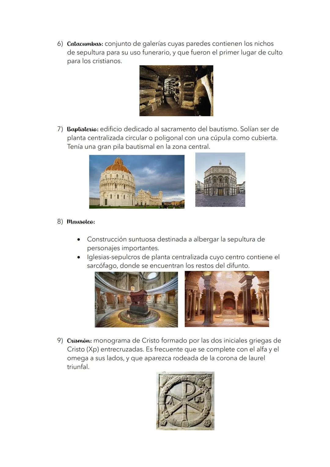 Vocabulario arte paleocristiano y bizantino
1) Planta de cruz griega: planta de un edificio formada por dos brazos
iguales que se cruzan.
2)