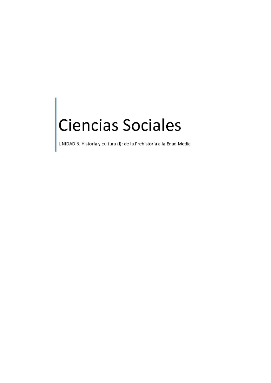 UNIDAD 3. Historia y cultura (I): de la Prehistoria a la Edad Media