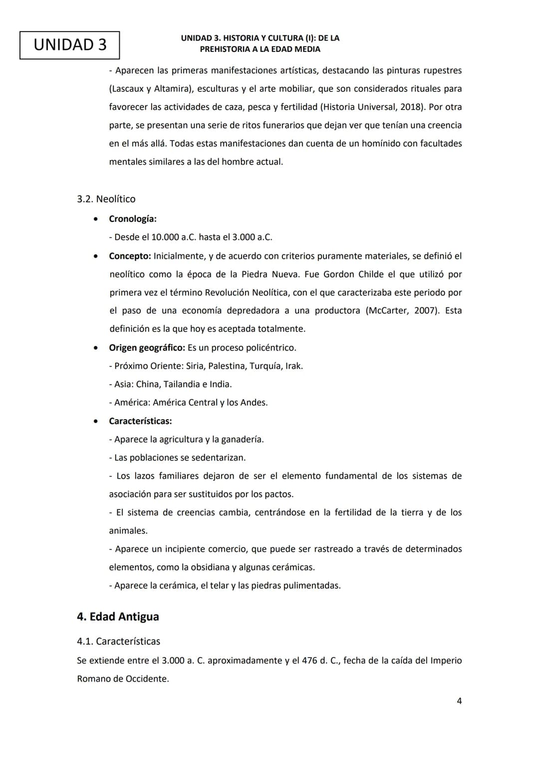 Ciencias Sociales
UNIDAD 3. Historia y cultura (1): de la Prehistoria a la Edad Media UNIDAD 3
ÍNDICE
1. Introducción y objetivos de la unid