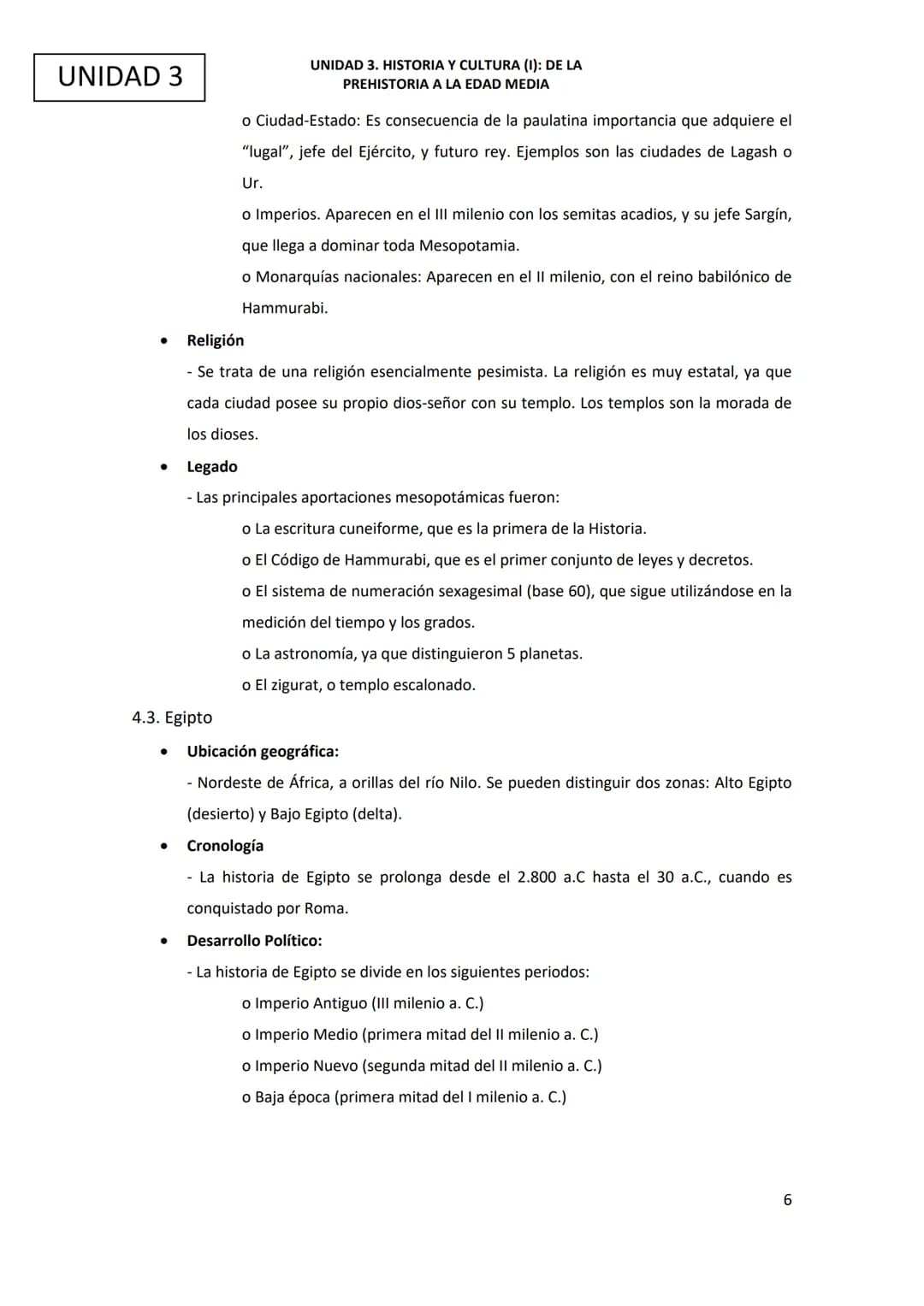 Ciencias Sociales
UNIDAD 3. Historia y cultura (1): de la Prehistoria a la Edad Media UNIDAD 3
ÍNDICE
1. Introducción y objetivos de la unid