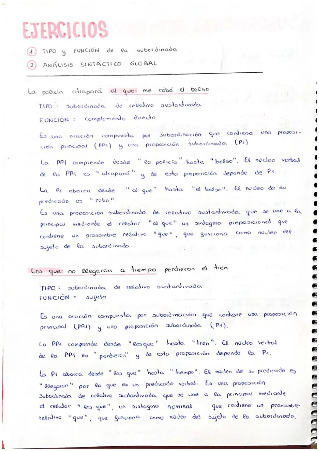 i l l l l l l
SUBORDINACIÓN
0. SUB
(= SN)
O. SUB DE RELATIVO
con función
-
SUSTANTIVA
- Nx
Siempre
CN (en
O. SOB DE RELATIVO
Nx con gunción
