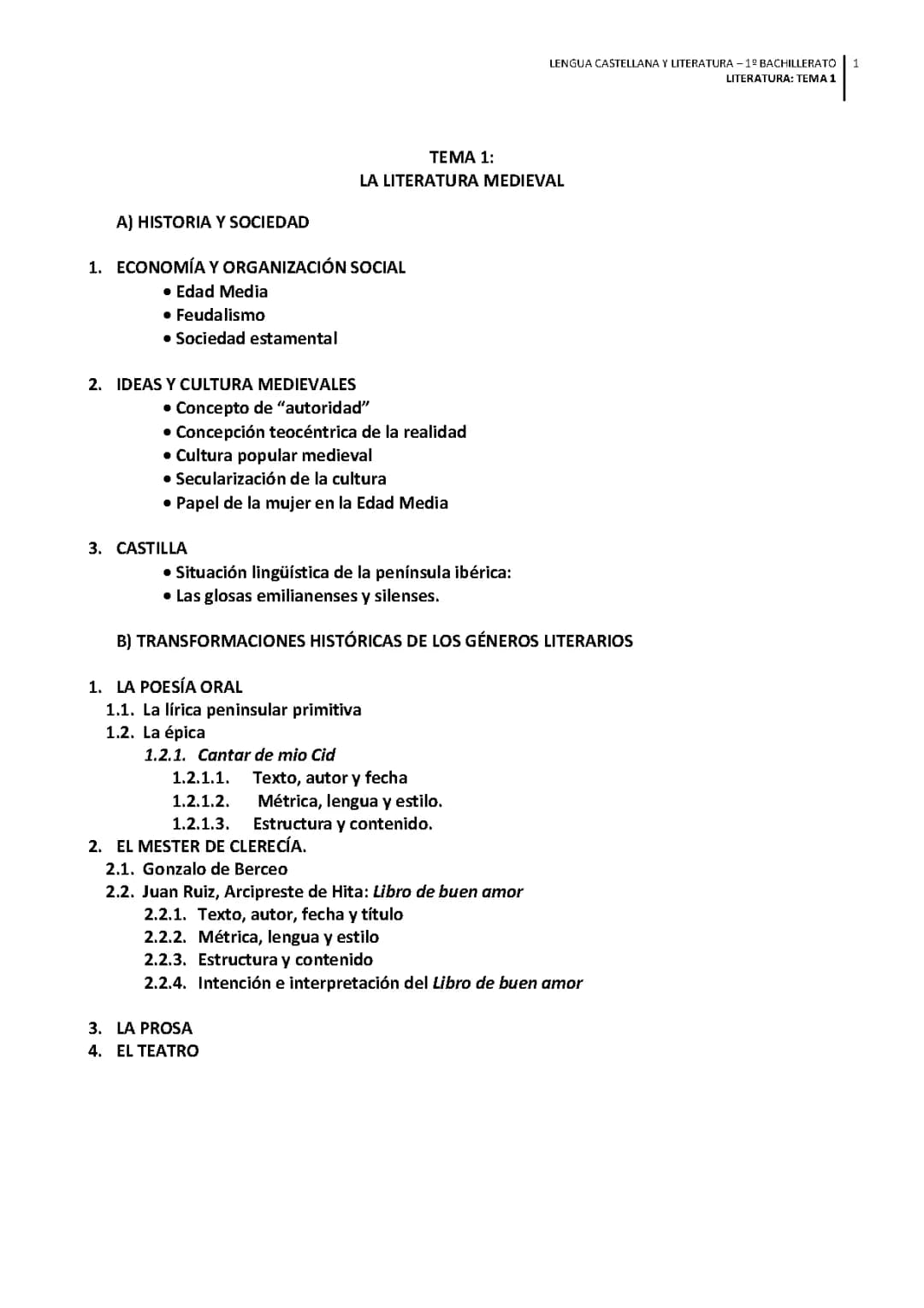 La Literatura Medieval