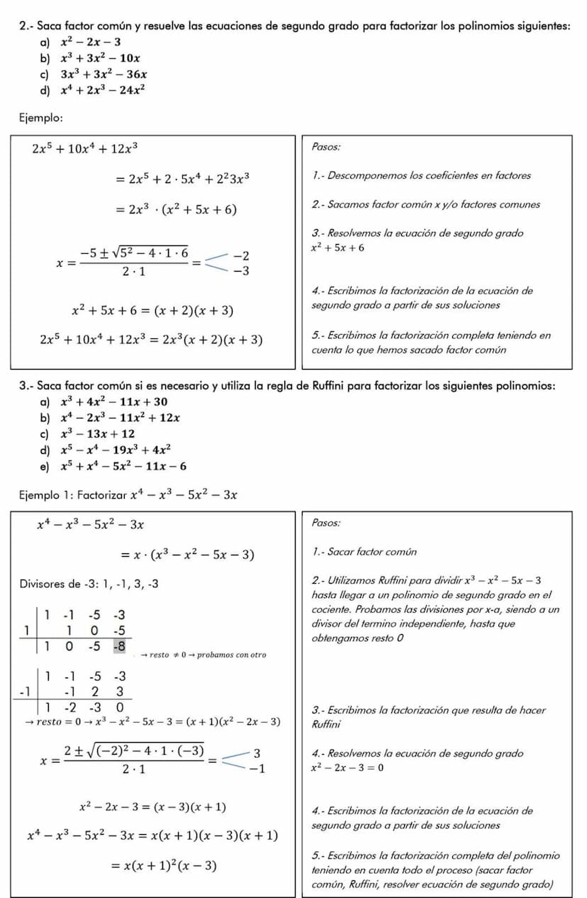 Matemáticas orientadas a las enseñanzas académicas | 4º ESO
UD2 Polinomios y fracciones algebraicas
Estrategias para la factorización de pol