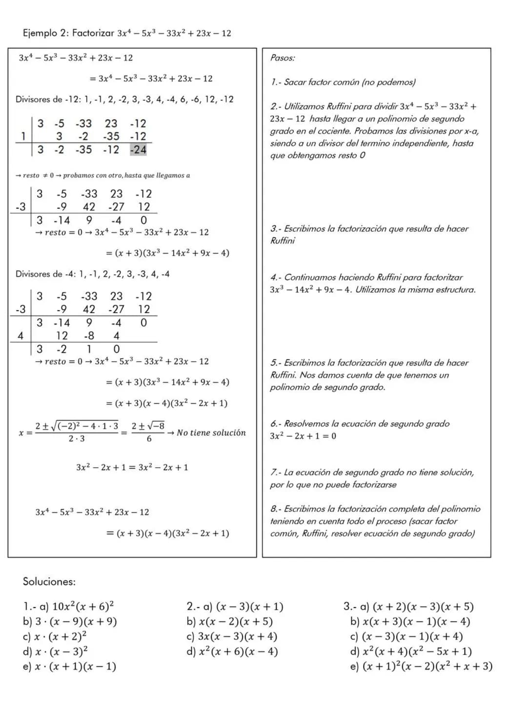 Matemáticas orientadas a las enseñanzas académicas | 4º ESO
UD2 Polinomios y fracciones algebraicas
Estrategias para la factorización de pol