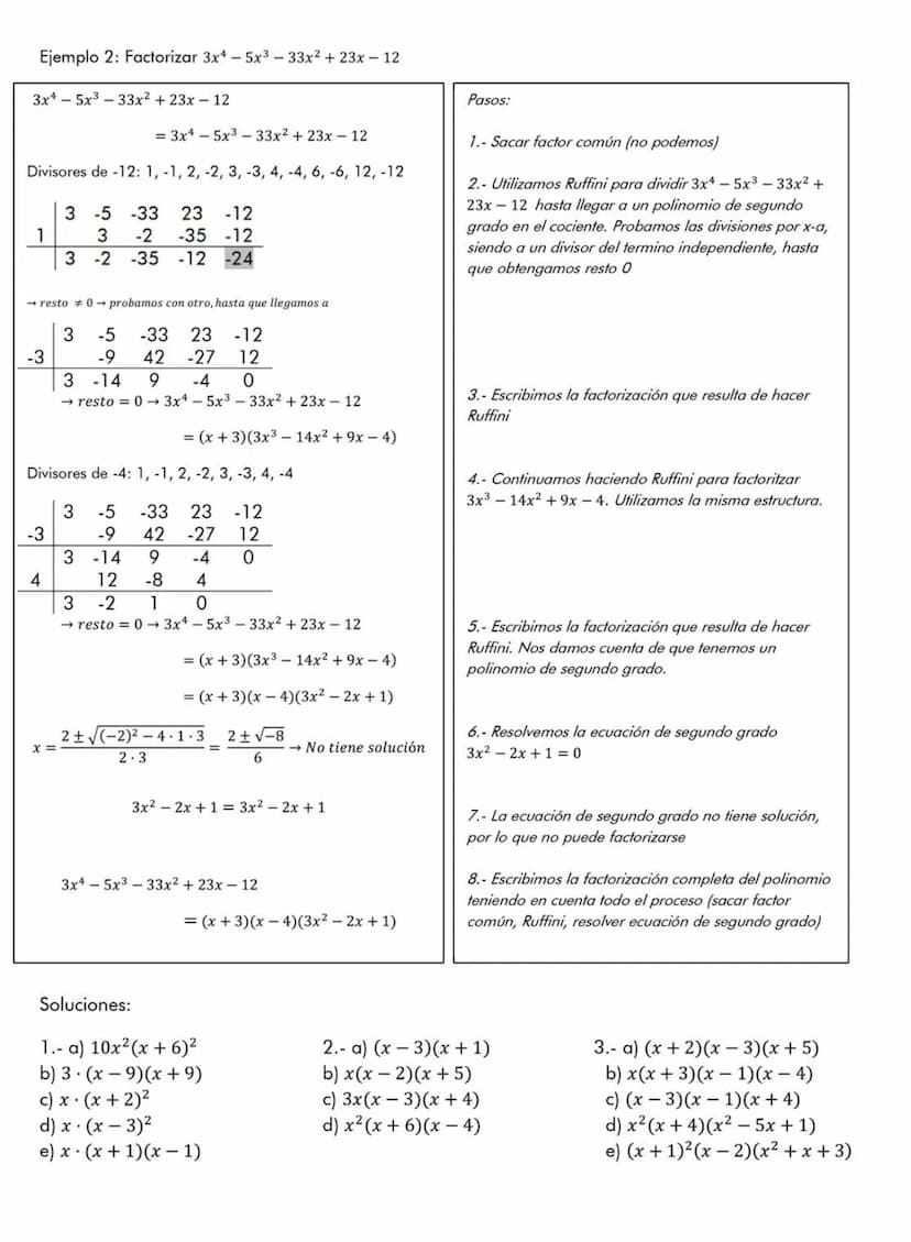 Matemáticas orientadas a las enseñanzas académicas | 4º ESO
UD2 Polinomios y fracciones algebraicas
Estrategias para la factorización de pol