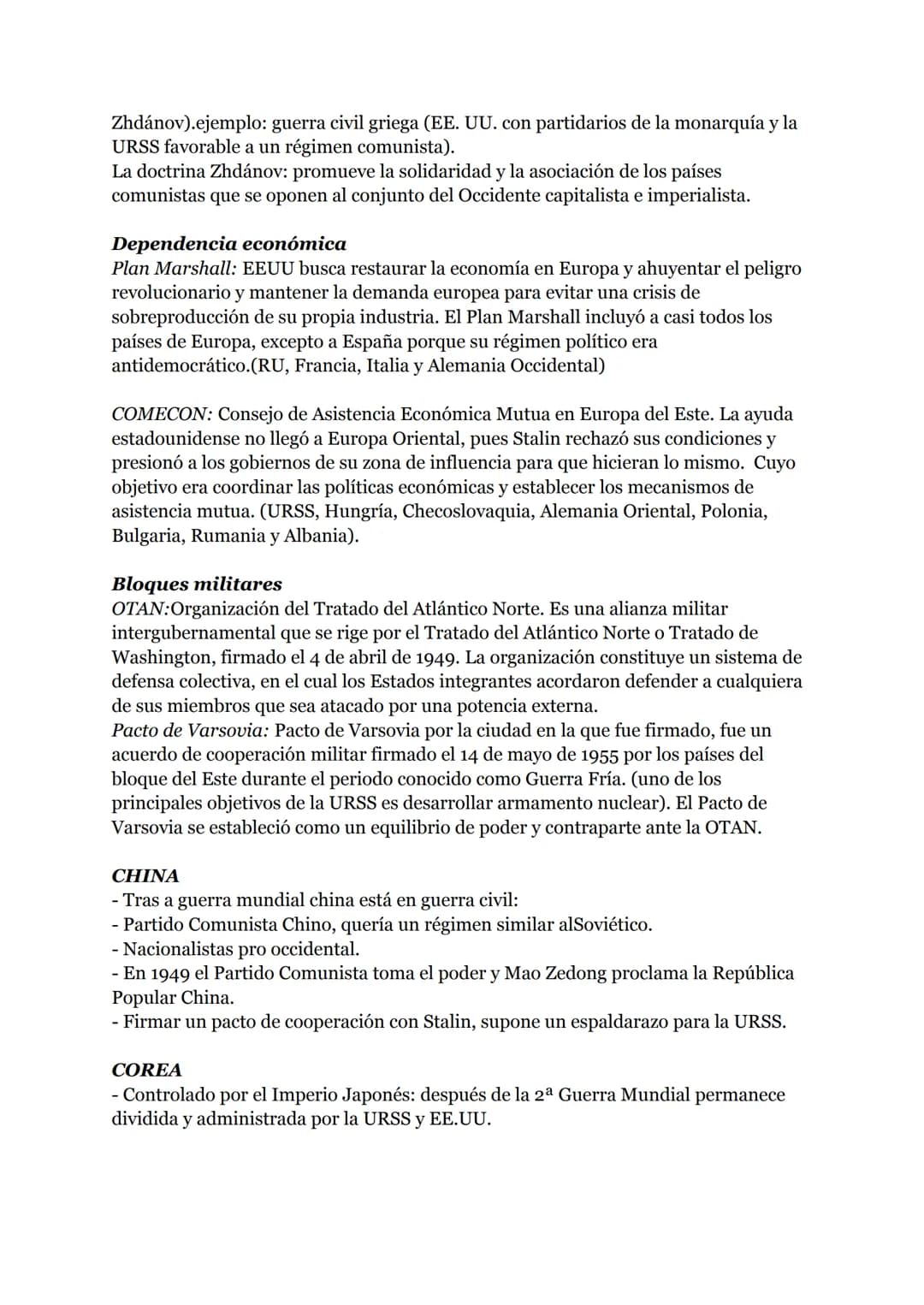 Tema 12
La Guerra Fría y el Mundo Actual
1. Guerra fría
La Guerra fría define el sistema de relaciones internacionales existente entre 1945 