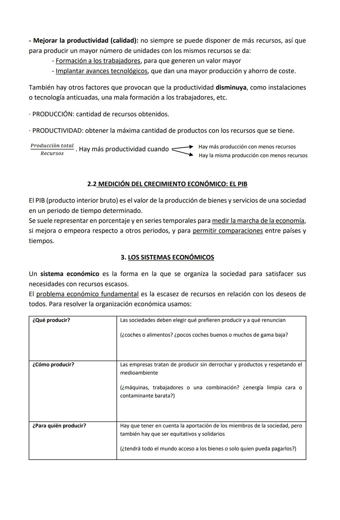 TEMA 2: CRECIMIENTO Y ORGANIZACIÓN
1. LAS POSIBILIDADES DE PRODUCCIÓN
1.1 LA TECNOLOGÍA
Todo depende de los recursos, pero no solo es una cu