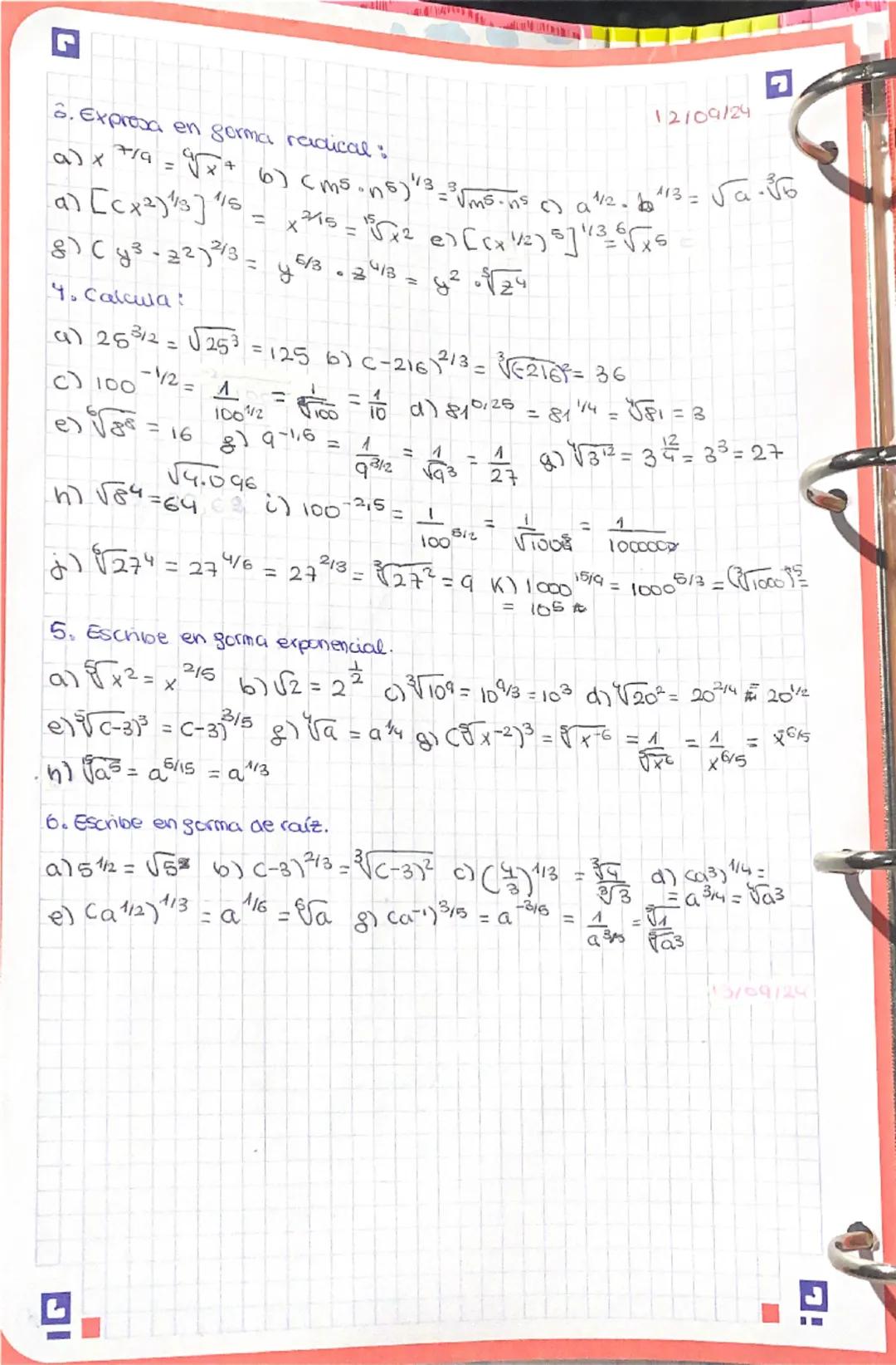 # TEMA 1 - POTENCIAS, RAÍCES Y COGARITHOS.

## I. - POTENCIAS Y RAÍCES
### 1.1 - DEFINICIÓN

$b^n = a$ $\sqrt[n]{a} = b$ Ejemplos: $5^3 = 12