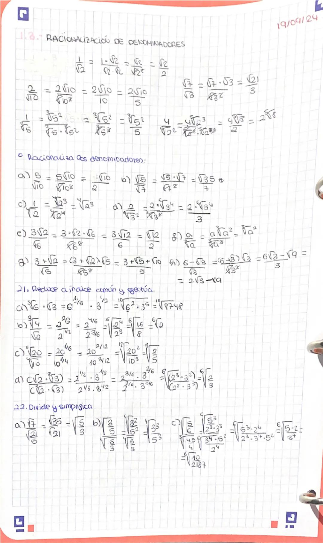 # TEMA 1 - POTENCIAS, RAÍCES Y COGARITHOS.

## I. - POTENCIAS Y RAÍCES
### 1.1 - DEFINICIÓN

$b^n = a$ $\sqrt[n]{a} = b$ Ejemplos: $5^3 = 12
