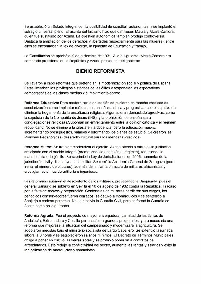 2º República
El 30 de enero de 1930, Primo de Rivera dimitió por la pérdida del apoyo popular, y Dámaso
Berenguer fue el encargado de formar