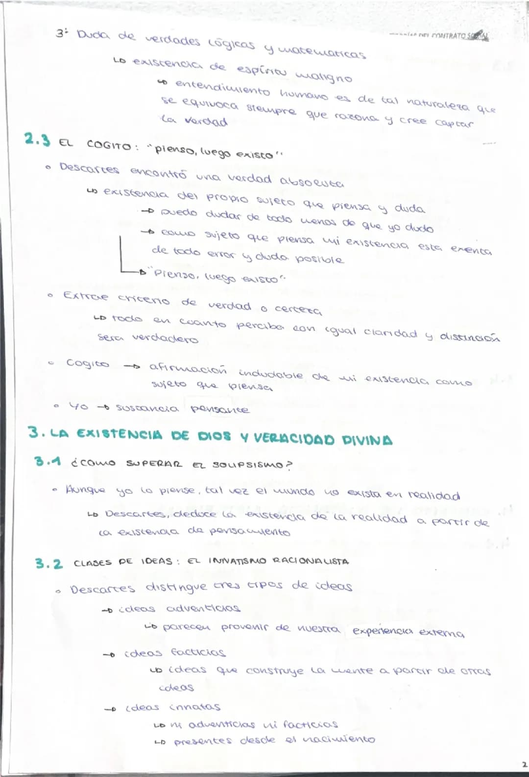 # Descartes

- Obras filosóficas destacadas
  - *Discurso del método*
  - *Meditaciones metafísicas*
  - *Reglas para la dirección del espír