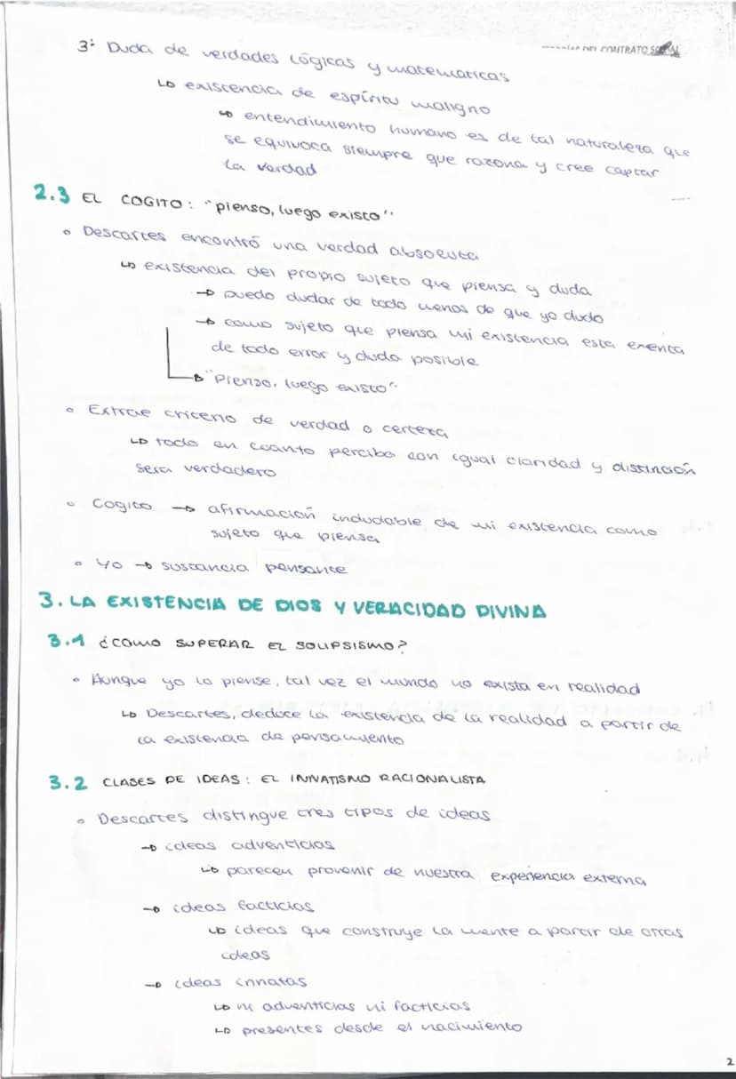 # Descartes

- Obras filosóficas destacadas
  - *Discurso del método*
  - *Meditaciones metafísicas*
  - *Reglas para la dirección del espír