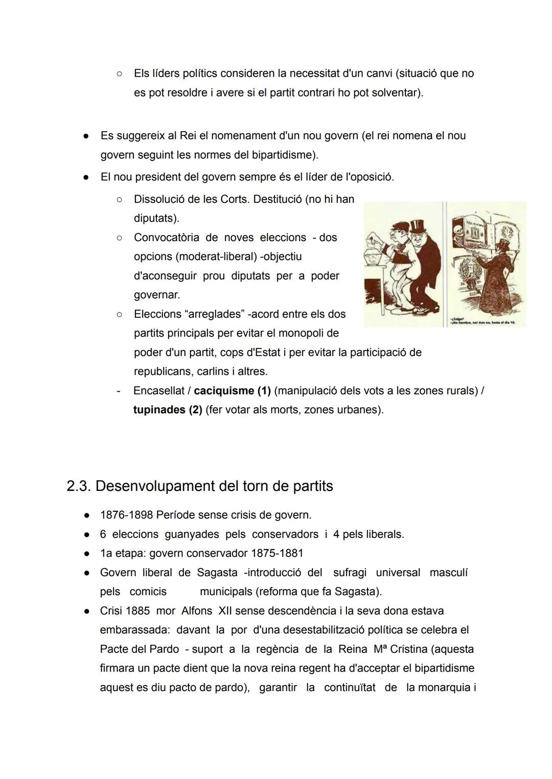 La Restauració borbònica (1875-1902)
1. Les claus d'un nou sistema polític
1874 El futur Alfons XII fa públic des de l'exili el Manifest de 
