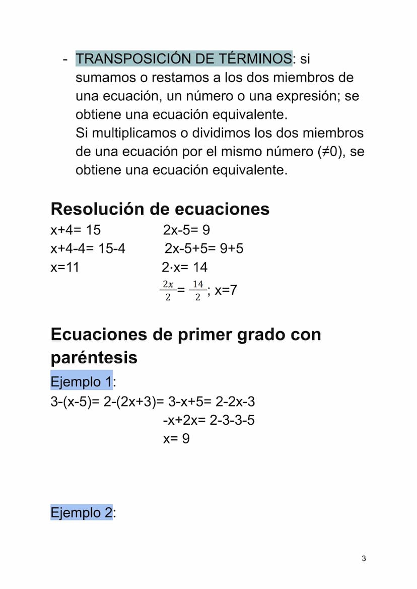 ECUACIONES
-
IGUALDAD: está formada por dos
expresiones separadas por un igual (=). Si al
menos una de las expresiones es algebraica,
se le 