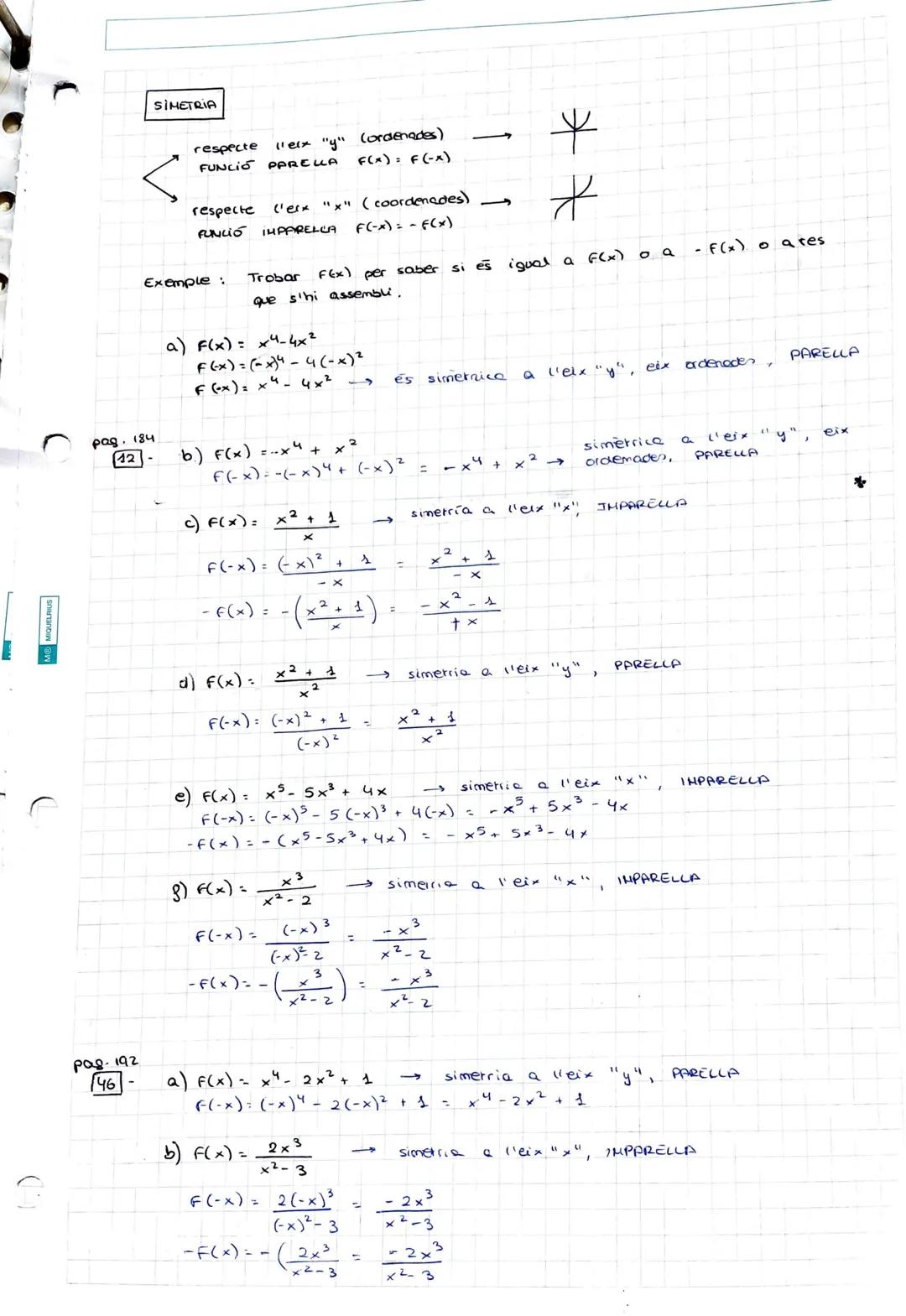 # 5 LES FUNCIONS

CONCEPTE DE FUNCIÓ

una sunció es una correspondència, a cada valor del primer conjunt i correspon in
valor del segon conj