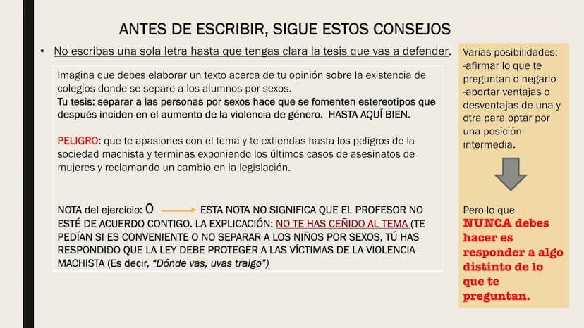 ELABORAR TEXTO
ARGUMENTATIVO
EVAU 2020 Pregunta 3 del examen: Exprese su opinión razonada acerca de... y/o razone...
ESTRUCTURA
Espacio: apr