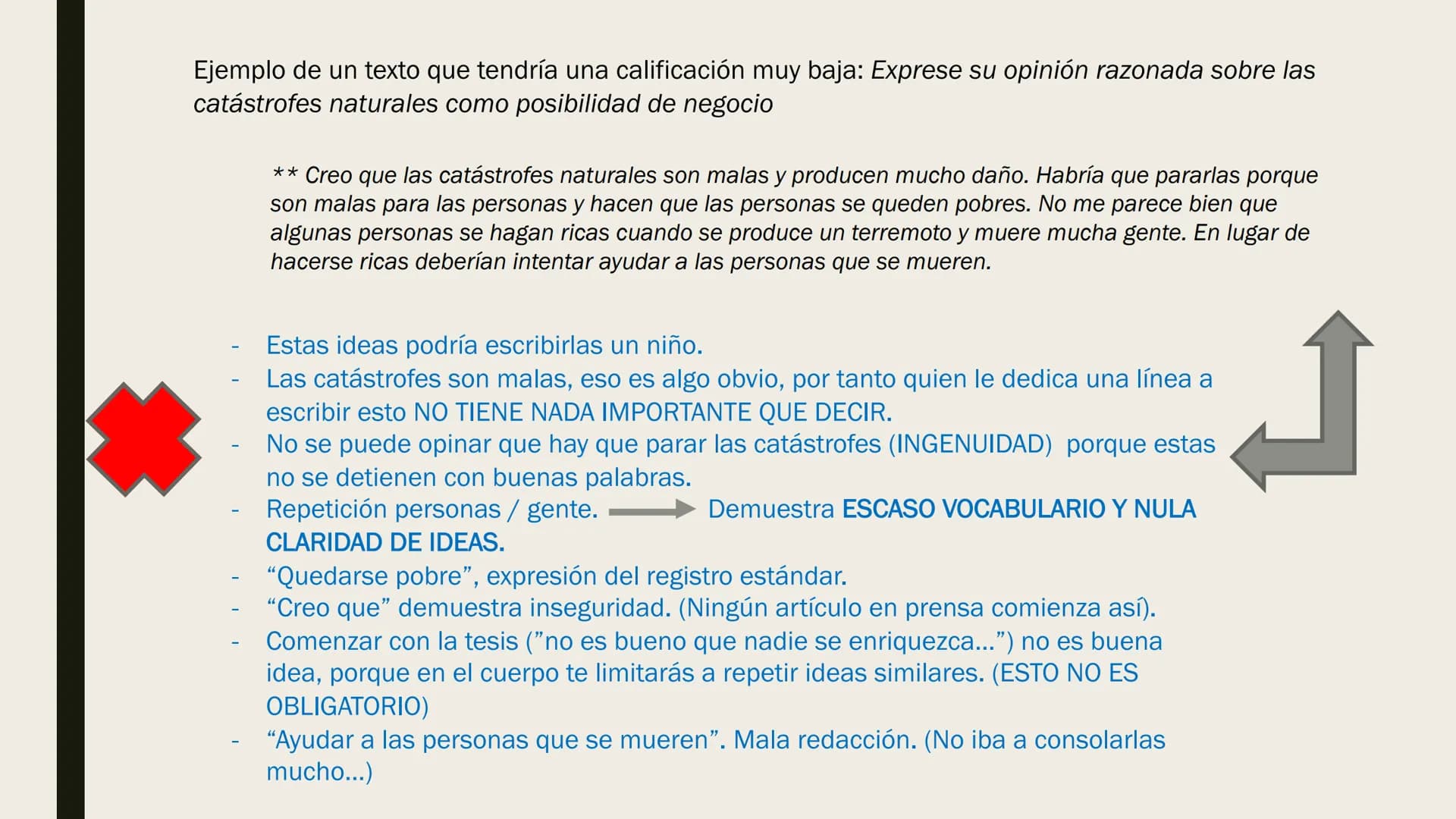 ELABORAR TEXTO
ARGUMENTATIVO
EVAU 2020 Pregunta 3 del examen: Exprese su opinión razonada acerca de... y/o razone...
ESTRUCTURA
Espacio: apr