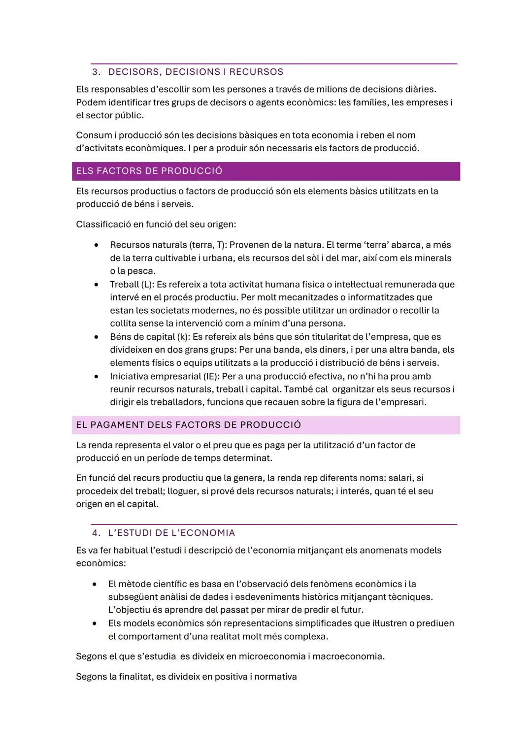 # ECONOMIA: LA CIÈNCIA DE LES
# DECISIONS

1. QUÈ ÉS L'ECONOMIA

LES NECESSITATS

Una necessitat és la sensació de carència d'alguna cosa, u