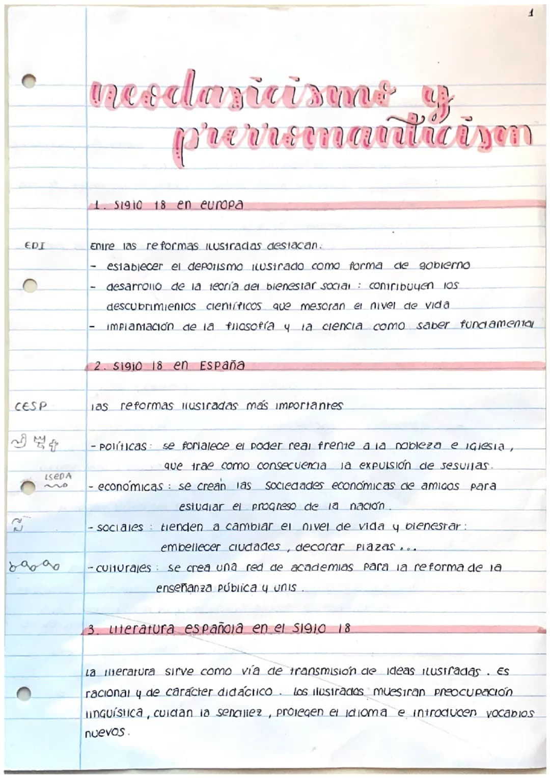 EDI
CESP
ន
ISEDA
6990
needasicisme y
prerromanticism
1. Sigio 18 en europa
Entre las reformas Ilustradas destacan.
establecer el depotismo i