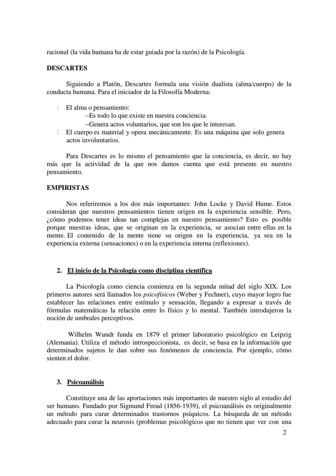 TEMA 2. TEORÍAS PSICOLÓGICAS
En este segundo tema hacemos una panorámica de las principales corrientes
existentes en la Psicología:
1. Los p