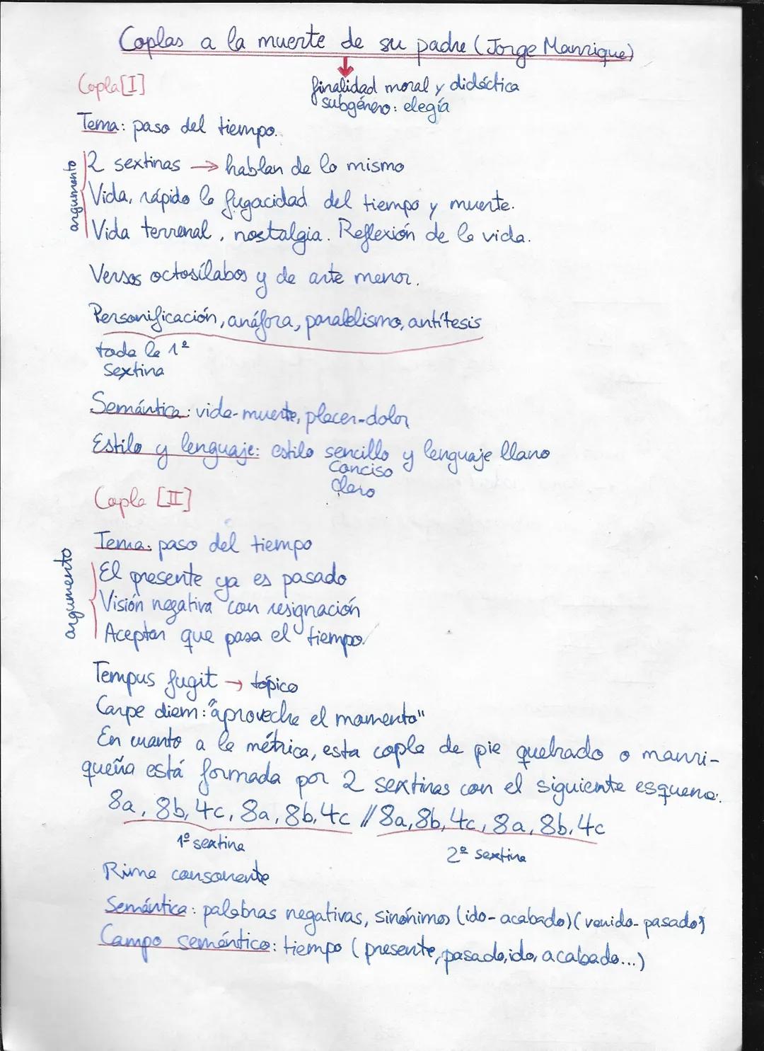 Comentario de la
caple [V].
Esta capla pertenece a la obra Coplas a la muerte de su
padre del autor Jorge Manrique. Esta obra se compone de
