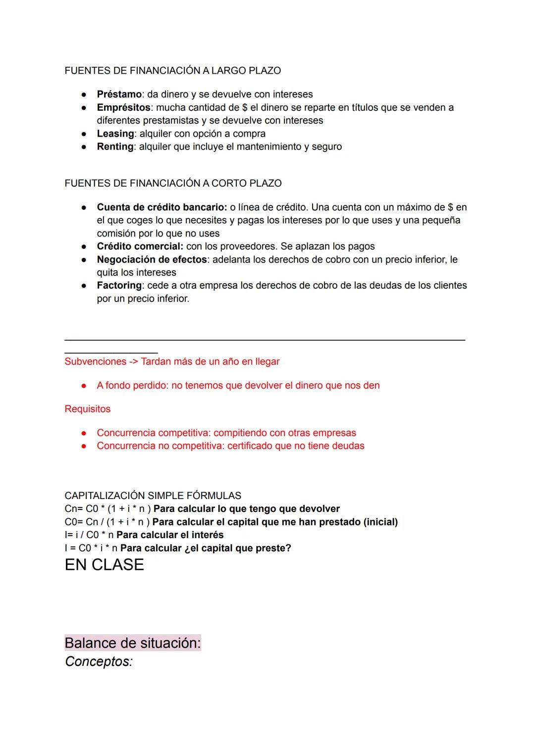 Patrimonio de una empresa: formado por sus bienes, derechos, recursos propios y
obligaciones de pago.

Inversión empresarial: bienes o derec