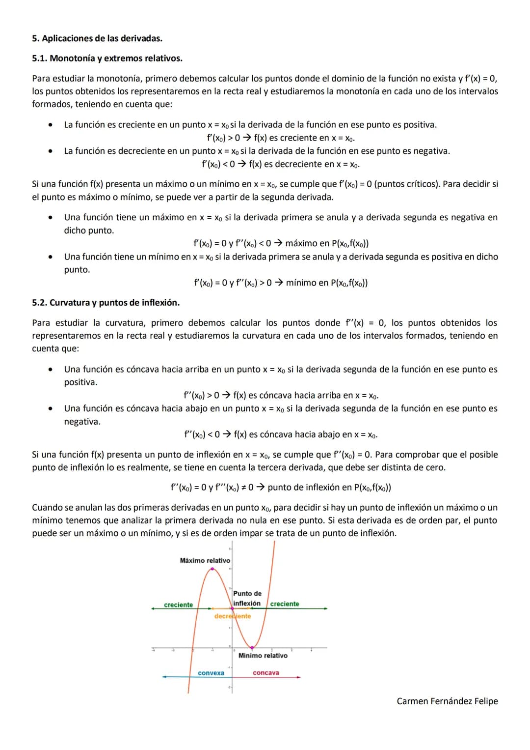 UNIDAD 02. DERIVADAS. APLICACIONES.
1. Derivada de una función en un punto.
La derivada de la función f(x) en un punto de abscisa xo se deno