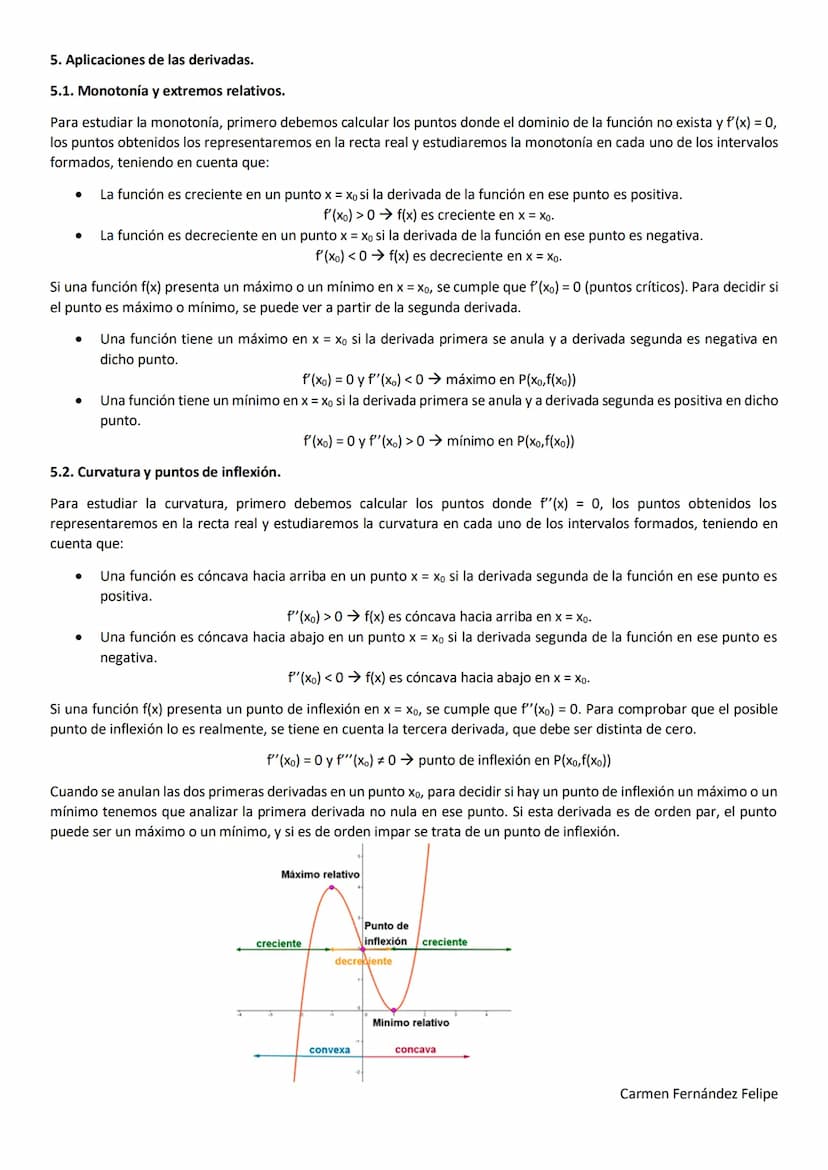 UNIDAD 02. DERIVADAS. APLICACIONES.
1. Derivada de una función en un punto.
La derivada de la función f(x) en un punto de abscisa xo se deno