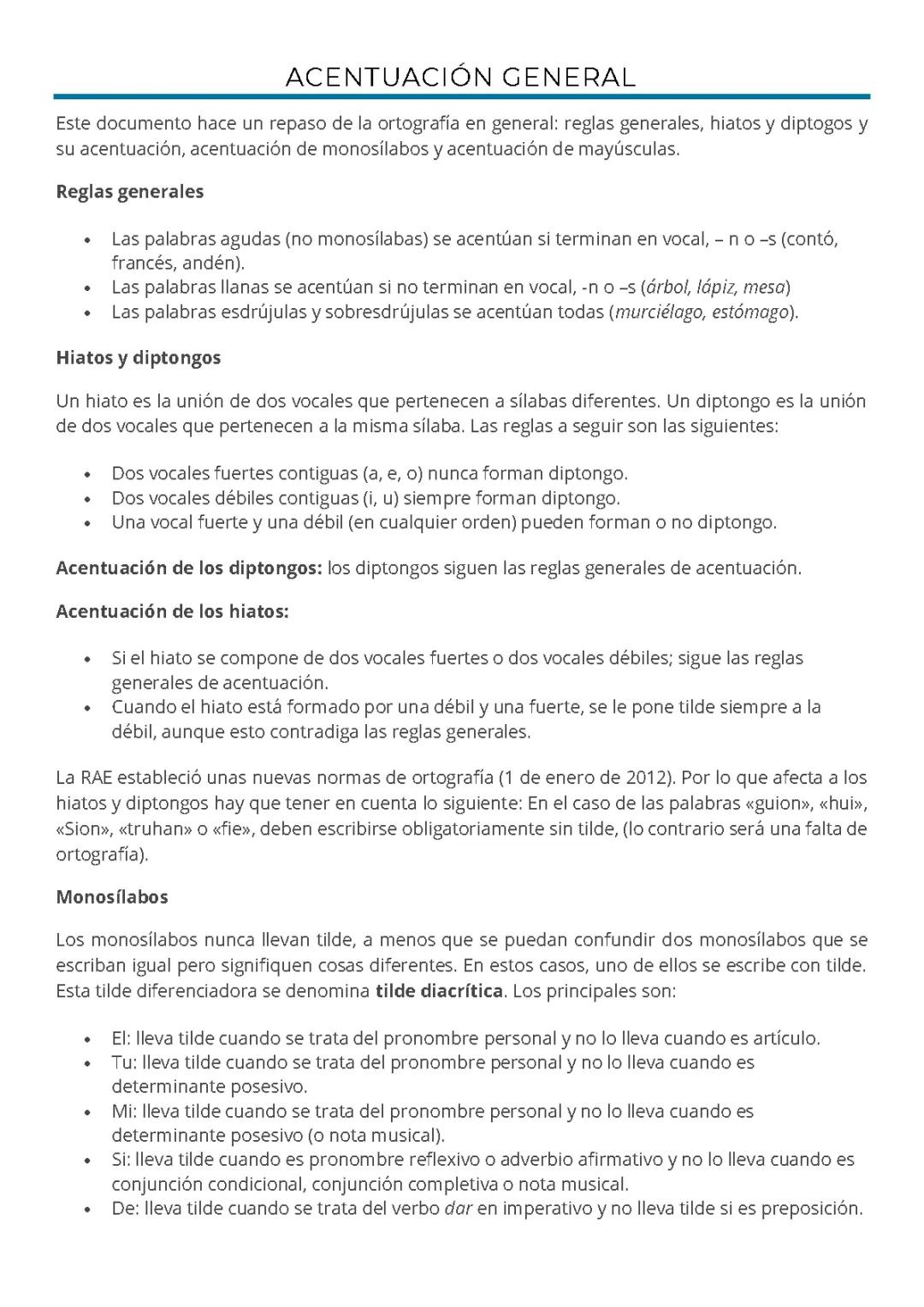 ACENTUACIÓN GENERAL