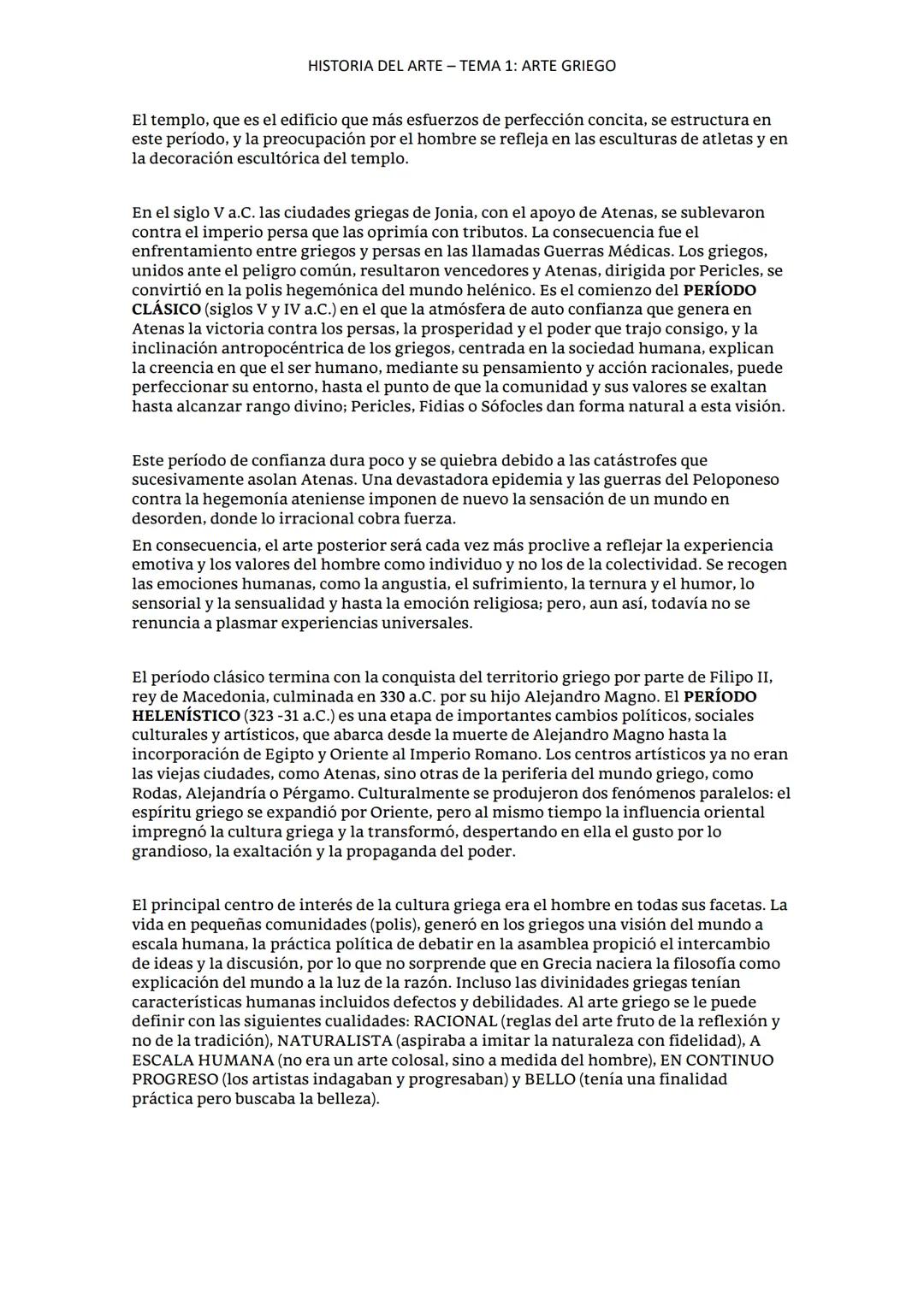 HISTORIA DEL ARTE - TEMA 1: ARTE GRIEGO
INTRODUCCIÓN
Antes de que el mundo helénico tuviera un papel destacado en la historia, otras
civiliz