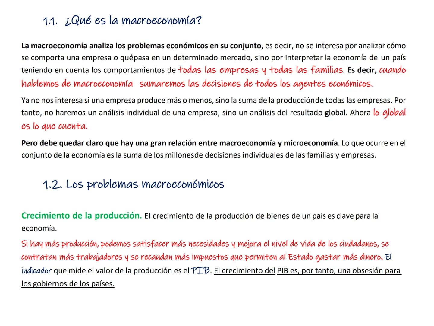 TEMA 8. LOS INDICADORES ECONÓMICOS
1. Perspectiva global de la economía
1.1. ¿Qué es la macroeconomía?
1.2. Los problemas macroeconómicos
2.