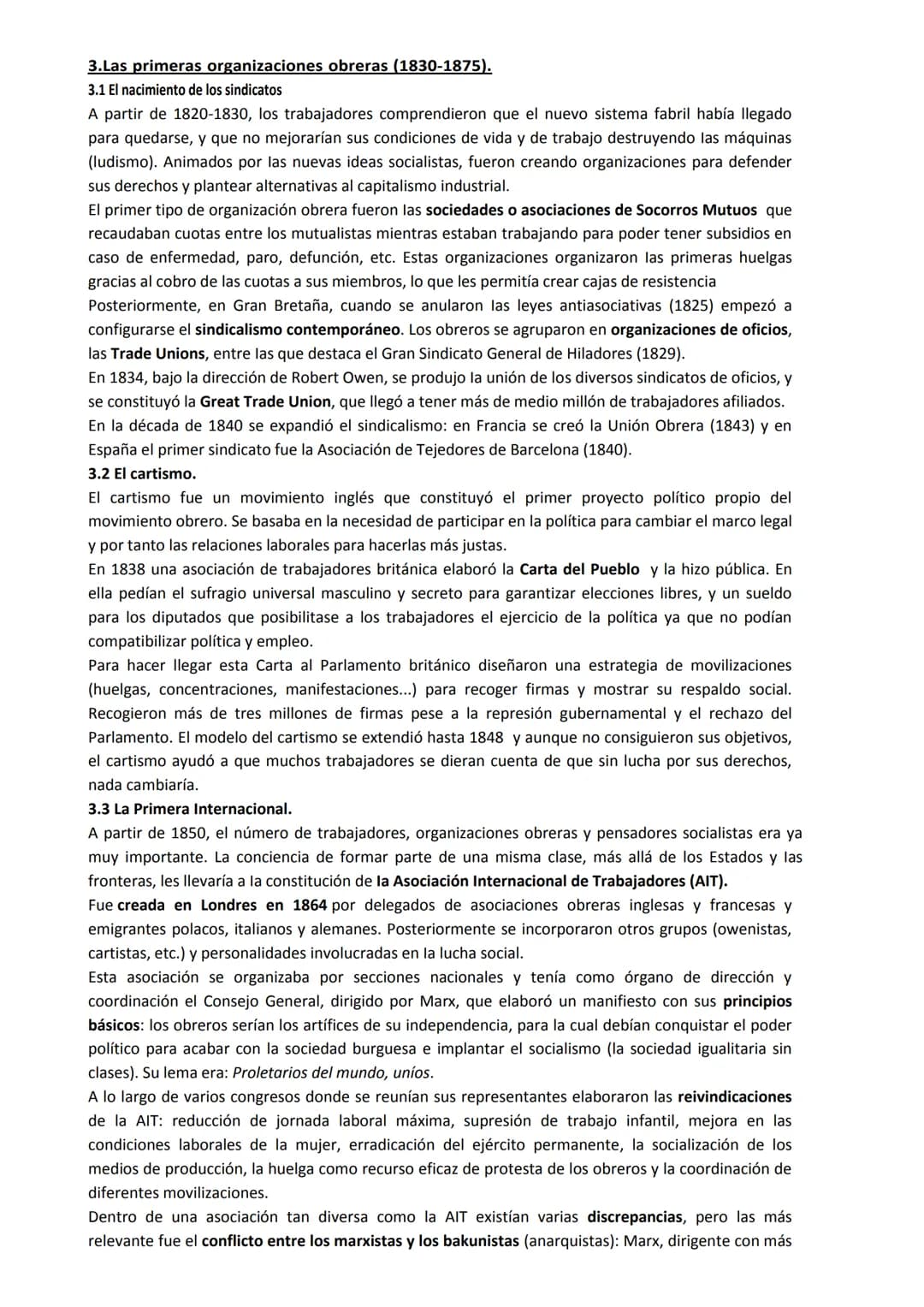 TEMA 4: EL MOVIMIENTO OBRERO (1800-1914)
0.Introducción.
El movimiento obrero surgió a raíz de la situación política y social creada por la 