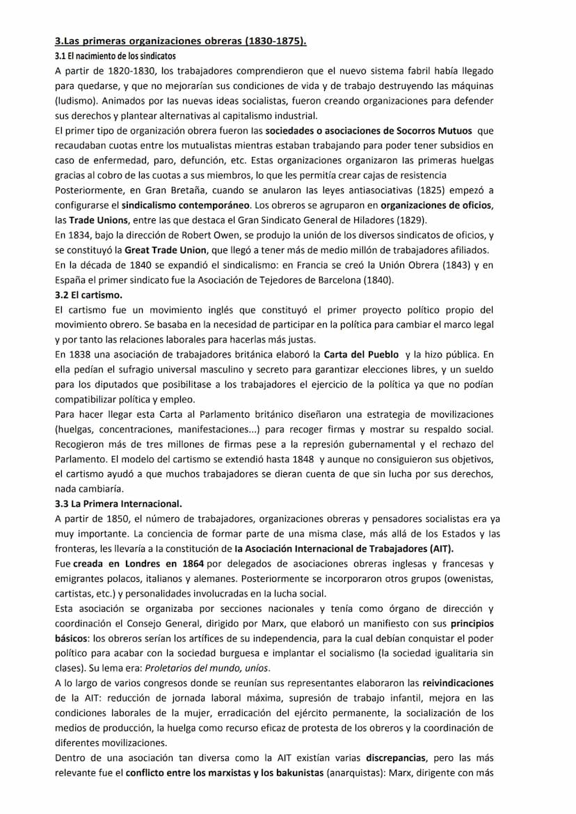 TEMA 4: EL MOVIMIENTO OBRERO (1800-1914)
0.Introducción.
El movimiento obrero surgió a raíz de la situación política y social creada por la 