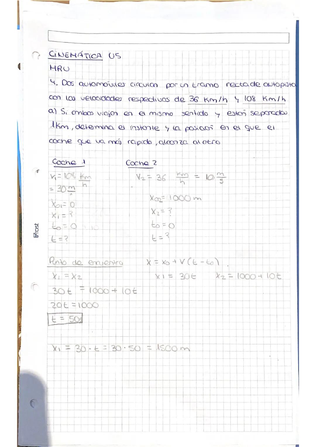 Ejercicios Resueltos de Cinemática: MRU y MRUA