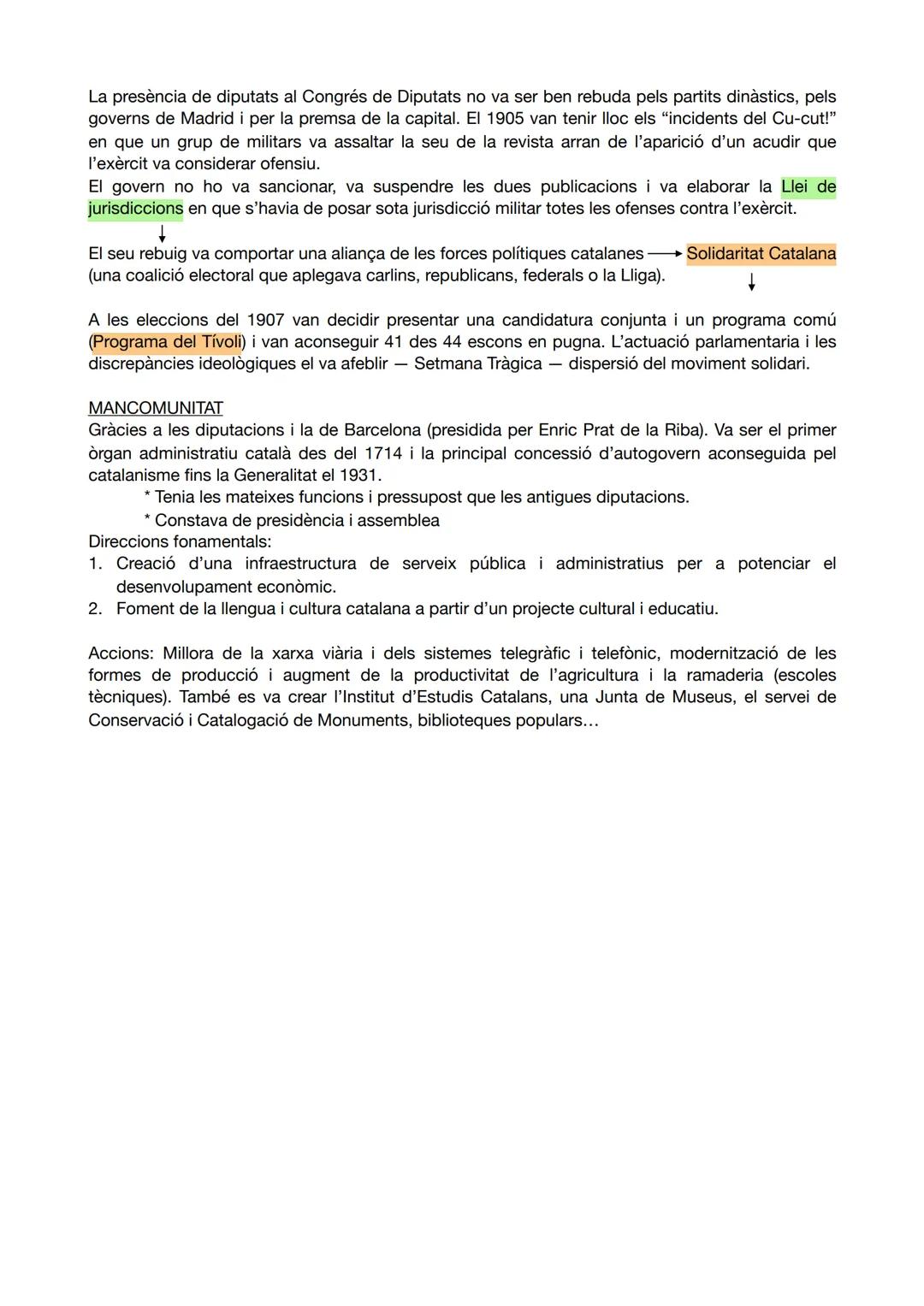 # ORÍGENS I CONSOLIDACIÓ DEL CATALANISME

Llengua oficial (administració pública, ensenyament i actes oficials): castellà tot i així el
sent