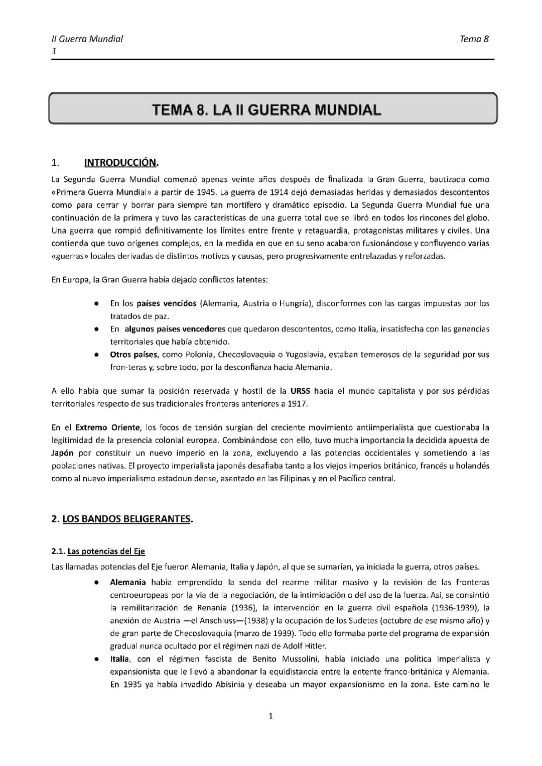 RESUMEN II GUERRA MUNDIAL