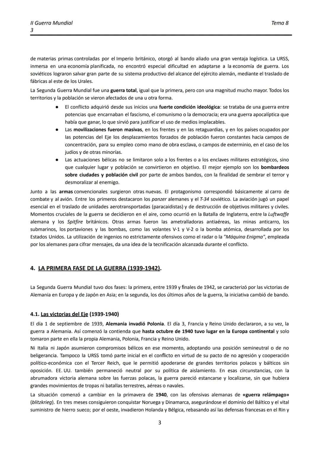 II Guerra Mundial
1
TEMA 8. LA II GUERRA MUNDIAL
●
1.
INTRODUCCIÓN.
La Segunda Guerra Mundial comenzó apenas veinte años después de finaliza
