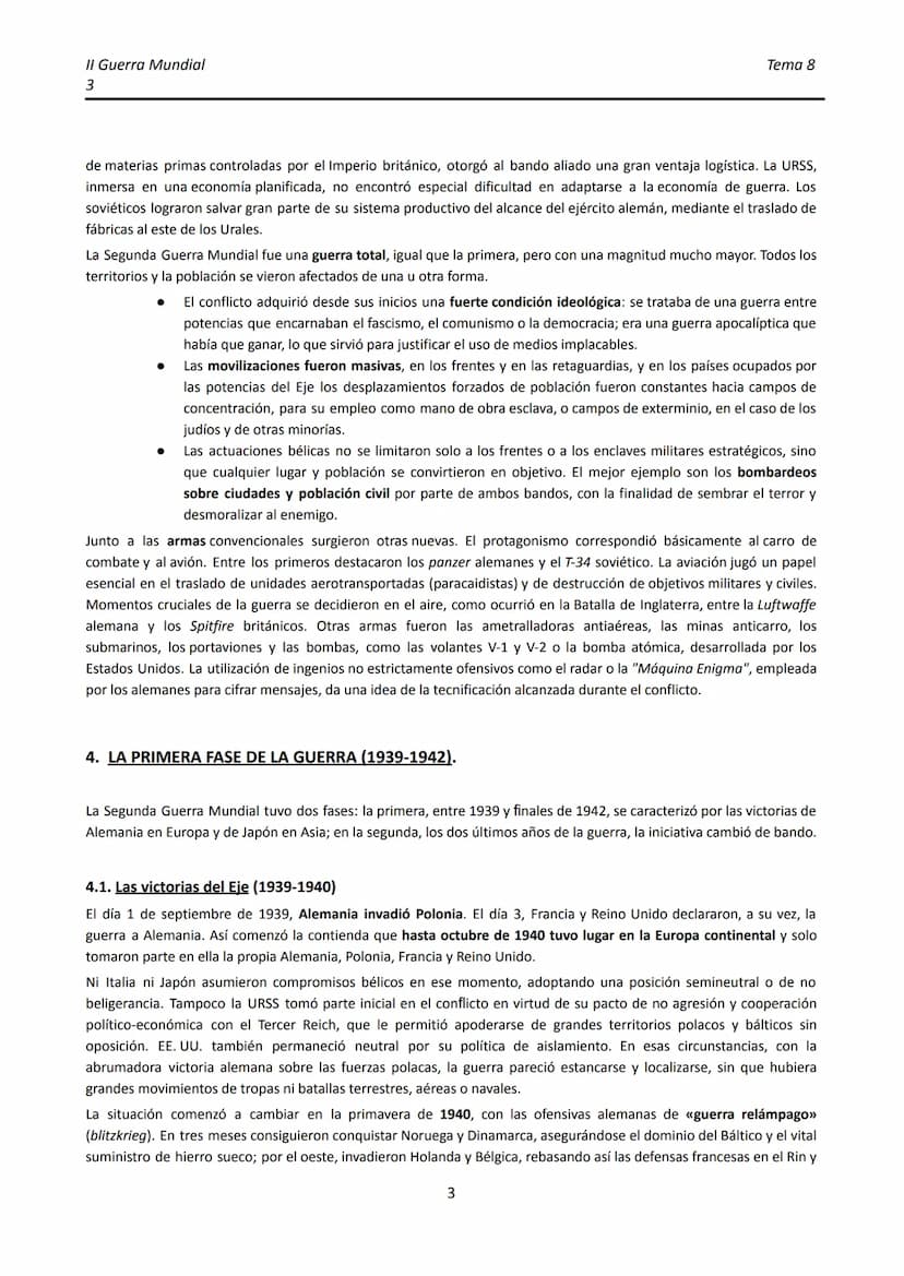 II Guerra Mundial
1
TEMA 8. LA II GUERRA MUNDIAL
●
1.
INTRODUCCIÓN.
La Segunda Guerra Mundial comenzó apenas veinte años después de finaliza