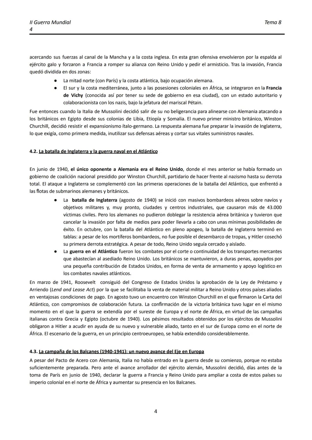 II Guerra Mundial
1
TEMA 8. LA II GUERRA MUNDIAL
●
1.
INTRODUCCIÓN.
La Segunda Guerra Mundial comenzó apenas veinte años después de finaliza