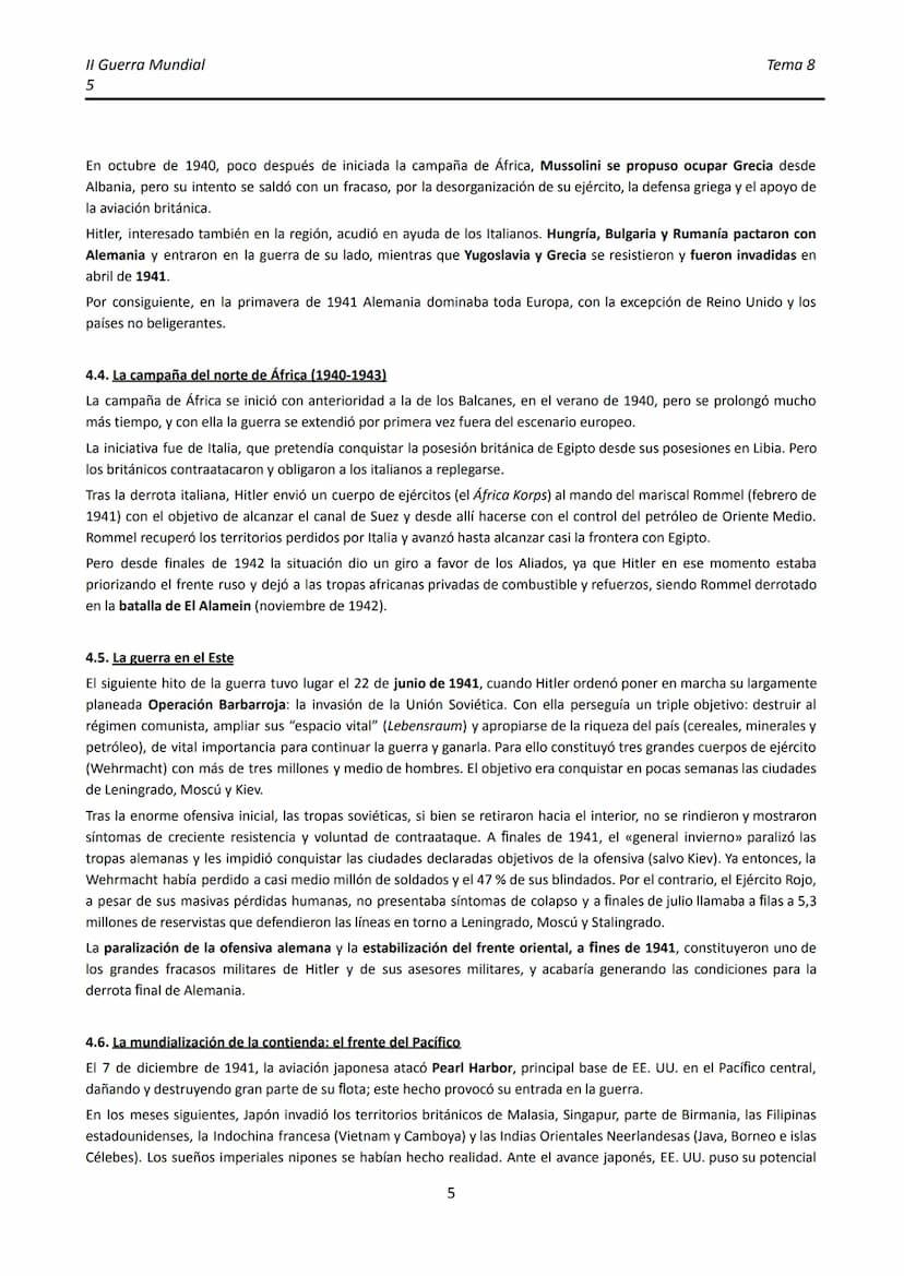 II Guerra Mundial
1
TEMA 8. LA II GUERRA MUNDIAL
●
1.
INTRODUCCIÓN.
La Segunda Guerra Mundial comenzó apenas veinte años después de finaliza