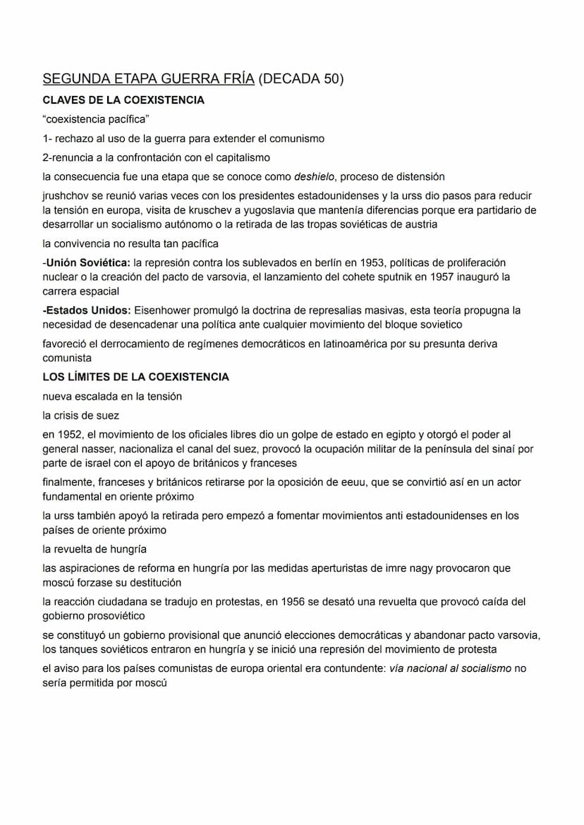 GUERRA FRÍA
Es el periodo de las relaciones internacionales 1945-1991 marcadas por la rivalidad surgida tras la IIGM
entre EEUU y la URSS, s