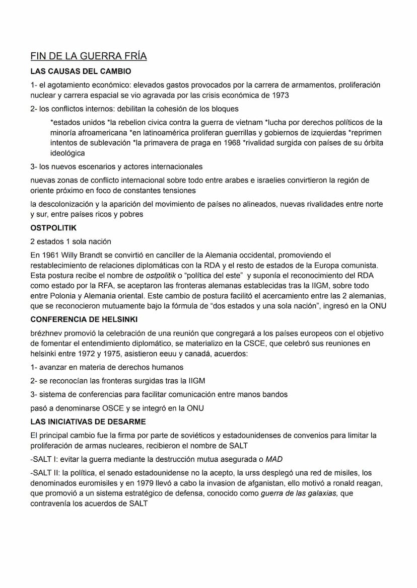 GUERRA FRÍA
Es el periodo de las relaciones internacionales 1945-1991 marcadas por la rivalidad surgida tras la IIGM
entre EEUU y la URSS, s