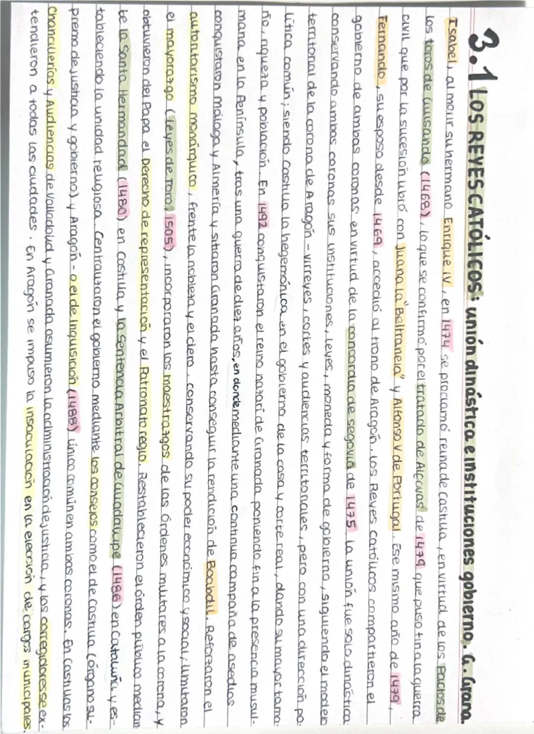 3.1 LOS REYES CATÓLICOS: unión dinástica e instituciones gobierno. G. Grana.

Isabel, al morir su hermano Enrique IV, en 1474 se proclamó re