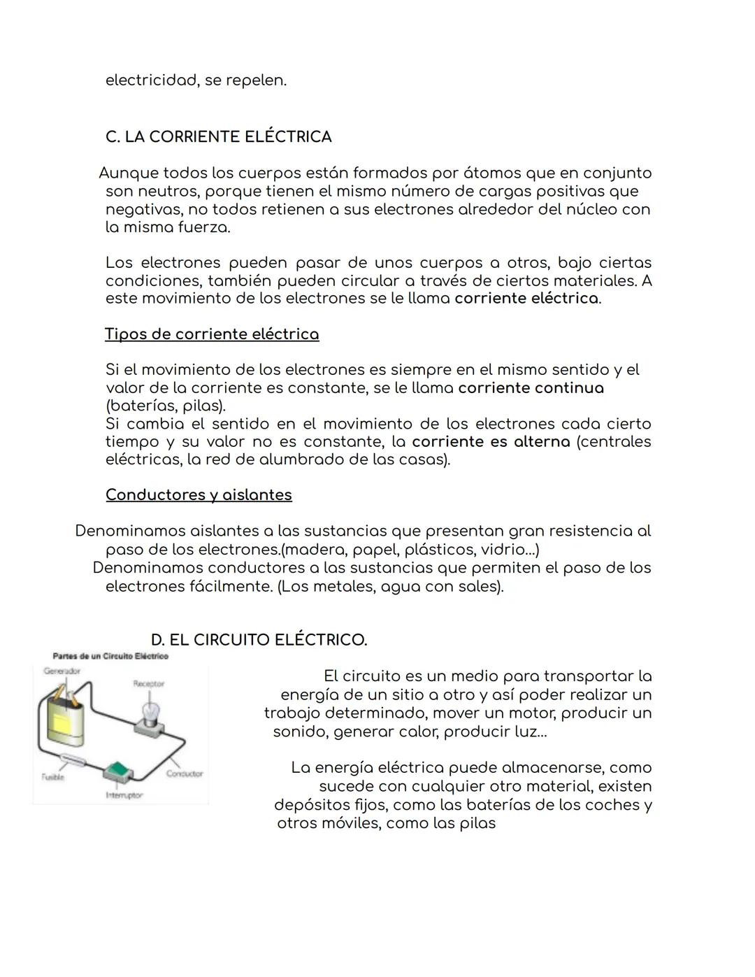 ELECTRICIDAD Y MAGNETISMO
A. LA CARGA ELÉCTRICA EN LOS ÁTOMOS DE LA MATERIA.
La materia está constituida por partículas pequeñísimas,
llamad