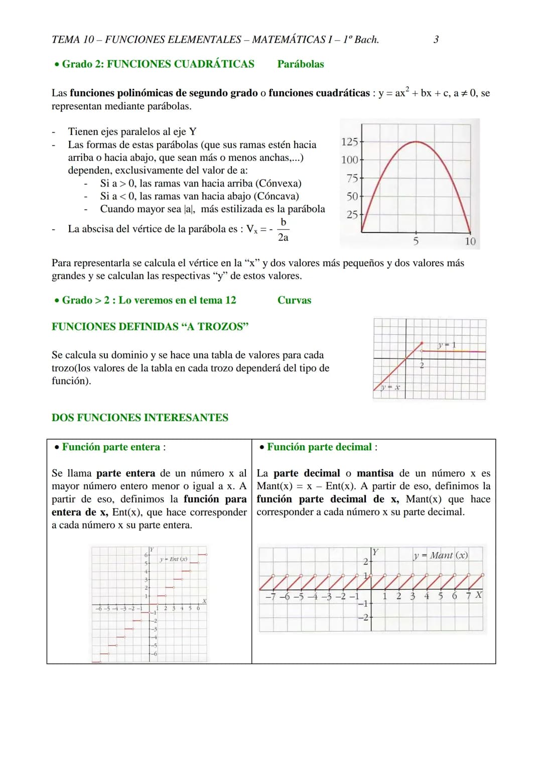 TEMA 10-FUNCIONES ELEMENTALES - MATEMÁTICAS I- 1º Bach.
TEMA 10 - FUNCIONES ELEMENTALES
10.1 CONCEPTO DE FUNCIÓN
DEFINICIÓN: f es una funció